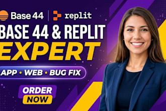 build base 44 web app, base 44 bug fix, replit ai, base 44 expert integration