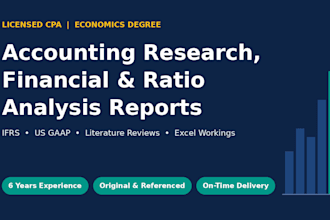 do accounting research, financial analysis, ratio analysis and ifrs reports