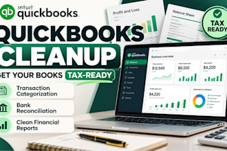 design a progfessional prepare clean tax ready books in quickbooks online