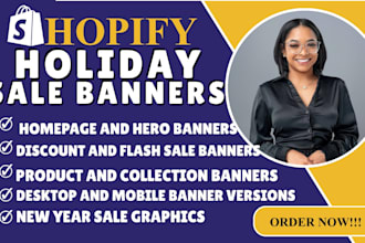 design shopify holiday sale banners and promotional graphics