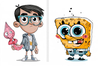 draw funny cartoon character, caricature, portrait