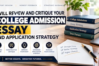 review and critique your college admission essay and application strategy