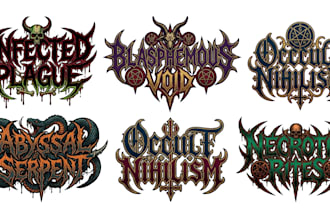 design brutal death, blackened death and occult metal logo
