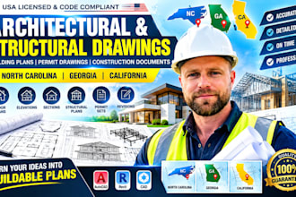 do architectural and structural drawings in north carolina, georgia, california