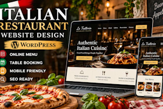 design italian restaurant wordpress websites with online menu and table booking