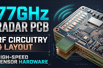 design77ghz radar pcb, rf circuitry and high speed sensor hardware