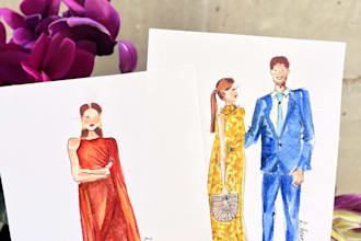 create a custom watercolor fashion or figure illustration