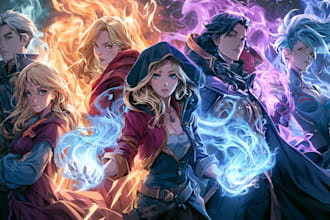 create original anime heroes, villains, fantasy characters