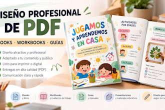 diseñaré un PDF, ebook o workbook profesional y atractivo