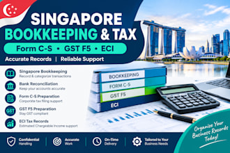 do singapore bookkeeping, prepare form c s, gst f5 and eci tax records