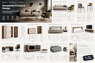 do modern furniture design, sofa, chair, shoe rack, wardrobes and cabinets in 3d