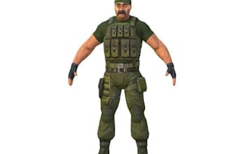 rigging ps1 style character,lowpoly game ready for 3d animation,retro unity ue5