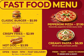 design luxury restaurant menu card or food menu layout