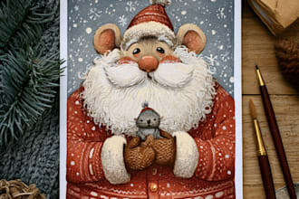 design hand drawn illustration christmas cards