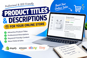 create product titles and descriptions for your online store