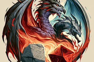 design beasts, monsters, fantasy logo or illustrations