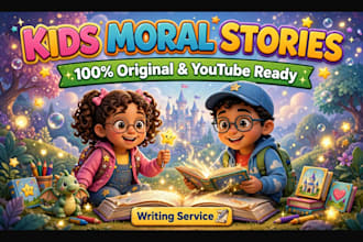 write engaging kids moral stories with lesson for youtube
