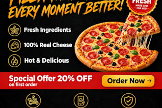 design a professional pizza promotion flyer