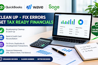 cleanup quickbooks wave sage fix bookkeeping errors prepare tax ready financials