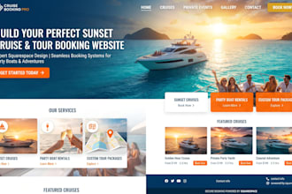 build squarespace sunset cruise, party boat and tour booking website