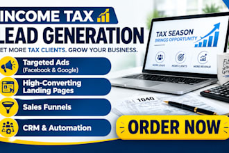 generate income tax leads bookkeeping tax landing page fb meta ads finance leads