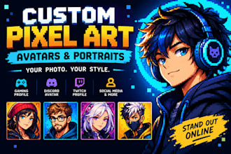 create pixel art portraits and avatars for profile pictures