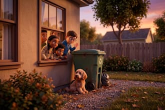 create 3d pixar style character illustration and  cover art