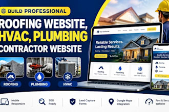 build professional roofing website, hvac, plumbing contractor website