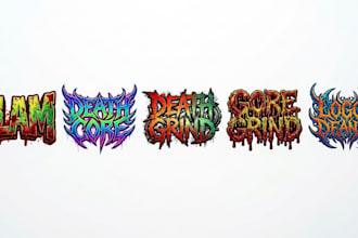 create slam, deathcore, deathgrind and goregrind lettering