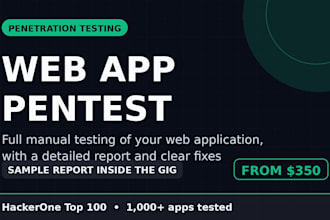 do web application penetration testing with a full report