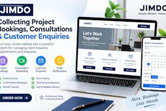 design jimdo collecting project booking consultations customer enquiries
