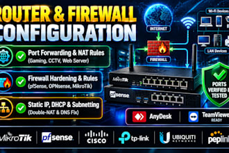 configure router port forwarding firewall and nat rules remotely