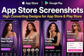 design catching app screenshot for app store preview, app graphics and playstore
