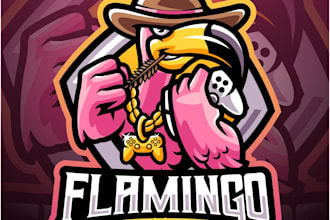 design superb modern flamingo logo