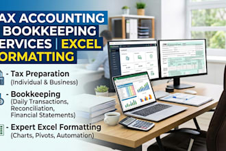 provide accounting support, tax calculations and excel reports