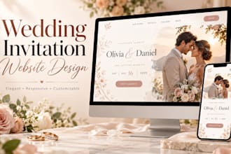 design a beautiful responsive wedding invitation website