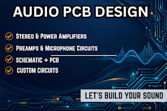 design stereo audio, preamplifier, distortion, amp, mic fx loop and power pcb