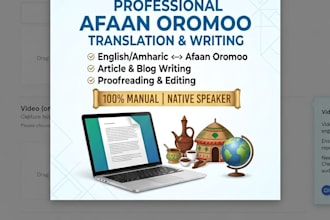 professionally write translate and proofread afaan oromoo