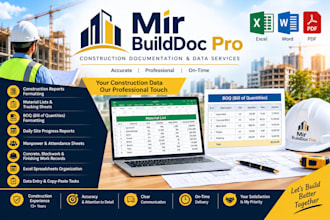 format construction reports, material lists, and boqs in excel
