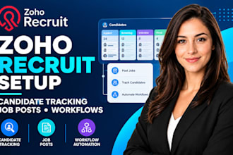 set up zoho recruit candidate tracking job posts and hiring workflows for teams