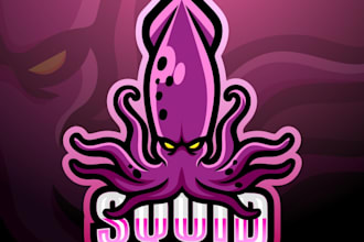 design superb modern squid logo