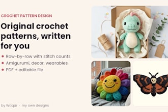 write custom crochet and amigurumi patterns pdf with step by step instructions