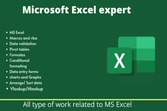 create interactive dashboard and reports in excel and all excel work