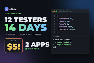 12 testers for google play closed testing