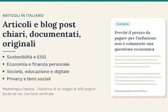 write engaging blog posts and articles in italian
