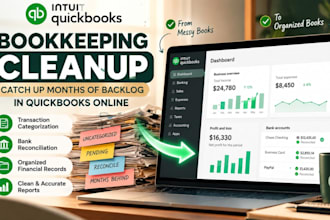 fix, catch up months of backlog in quickbooks online