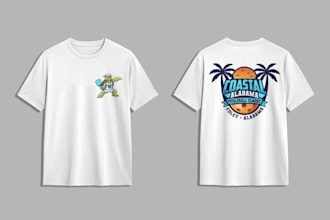 do a custom unique pickleball logo t shirt design