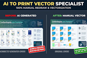 manually redraw and vectorize your ai art for print