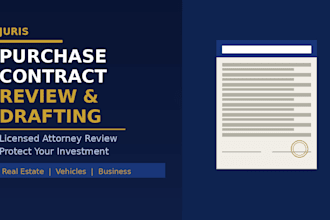 review and draft your purchase contract and buying agreement