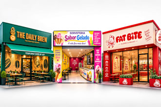 design storefront signage, billboard, window graphics and shop branding design
